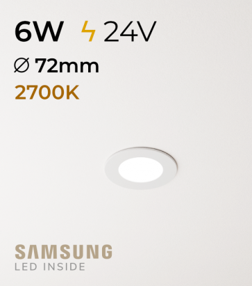 Faretto da Incasso Rotondo Slim 6W LUCE CALDA - Downlight - LED Samsung
