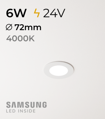 Faretto da Incasso Rotondo Slim 6W BIANCO NATURALE - Downlight - LED Samsung
