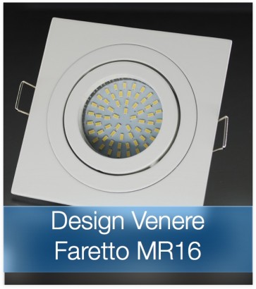 Corpo Faretto Bianco con Faretto MR16 7.5W - Design VENERE