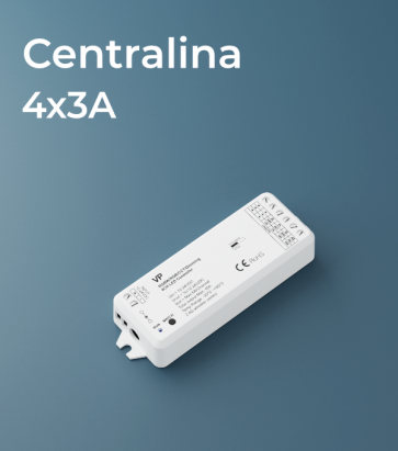 Centralina 4 canali x 3A - Controllo con Telecomando, Pannello e Smartphone