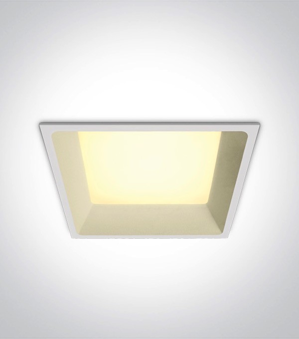 Faretto LED Quadrato da Incasso recesso Bianco - 22W - Bianco Caldo 3000K
