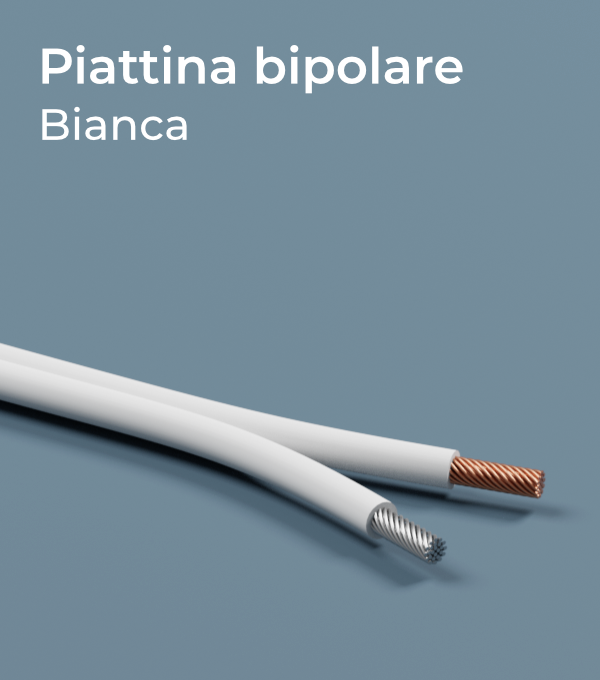 Cavo elettrico Piattina Bipolare al Metro - Colore Bianco