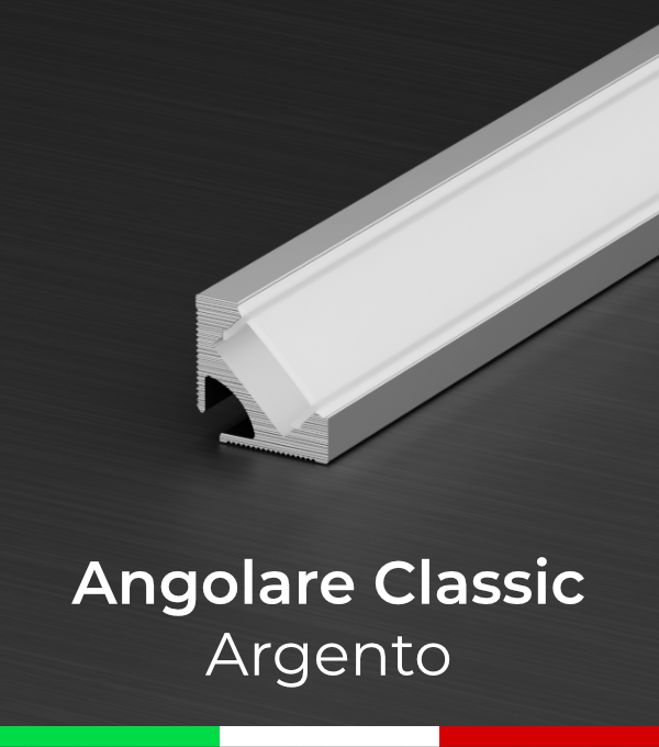 Profilo Alluminio angolare per Strisce Strip LED Barra Rigida Copertura  Opaco