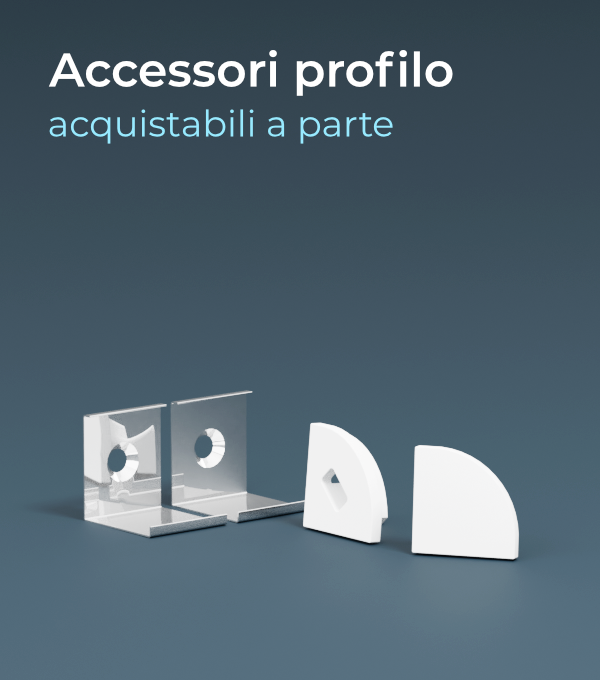 Profilo Angolare In Alluminio Per Strisce LED 20 Mm - Innovate 2 Metri Con Copertura Opale - Dissipatore Di Calore Per LED, Protezione Da Polvere E Urti