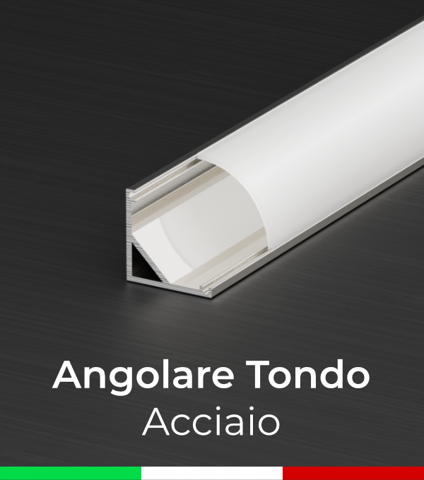 Profilo in alluminio angolare 45° Design Tondo per Strisce LED