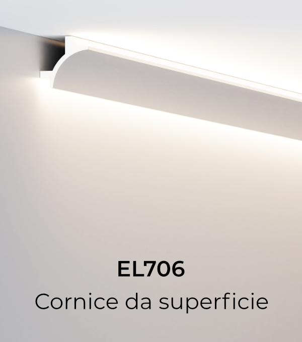 Cornice ELENI LIGHTING EL706 in Poliuretano per Illuminazione LED - 2 Metri