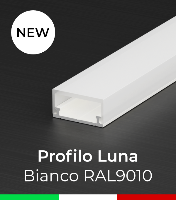 Profilo LED Alluminio A U 40x1m Per Strisce LED - Kit Completo Con Diffusore E Clip (Larghezza Max Striscia 12.5mm)