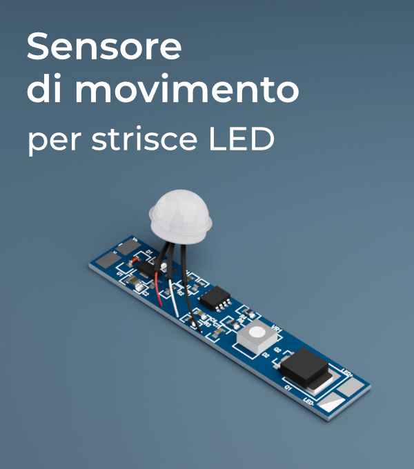 Sensore di Movimento ad Infrarossi (PIR) da Profilo per Strisce LED