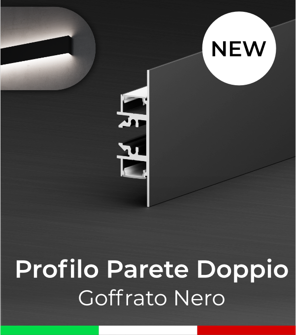 Profilo LED In Alluminio Nero A U, 12 Pezzi Da 1 M, Con Copertura E Clip, Per Strisce Fino A 12mm