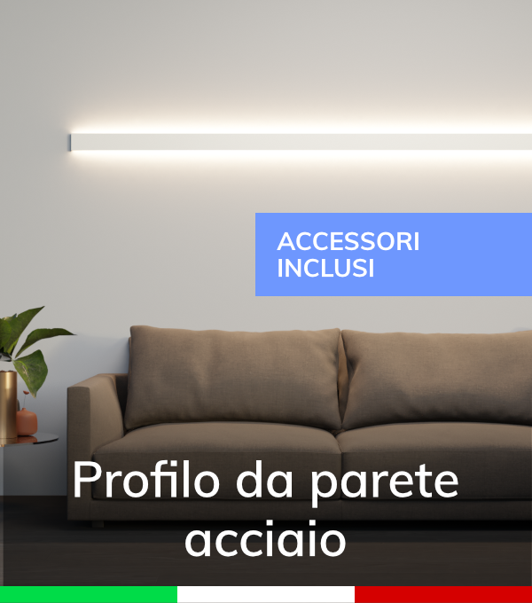Profilo in Alluminio Da Parete Design Flat per Strisce LED