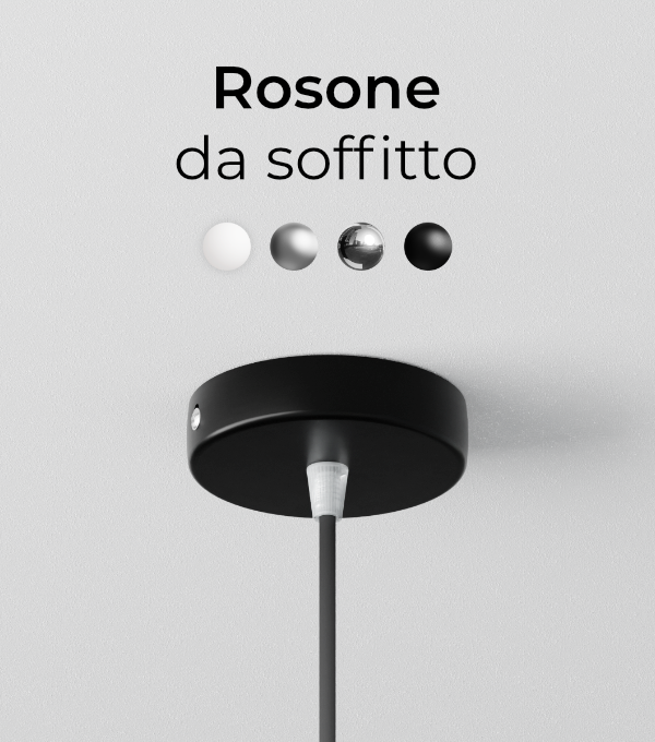 Rosone Da Soffitto Nero Con 4 Prese - Diametro 200mm, In Metallo, Per Lampade E Cablaggi - Foto 7