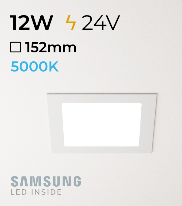 Faretto da Incasso Quadrato Slim 12W BIANCO FREDDO - Led Samsung