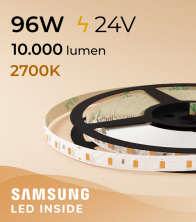 Striscia LED 5630 "PRO" - 5 Metri - 96W - SMD5630 - SAMSUNG - 2700K LUCE CALDA  IP20