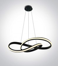 Lampada Sospensione "Onda" - 30W - Nero - Bianco Caldo 