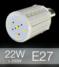 Lampadina LED CORN 22W E27 (200W) -  Bianco NATURALE