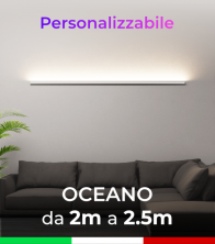 Lampada LED da parete Oceano - Da 200cm a 250cm - Personalizzabile - Dimmerabile - 24V