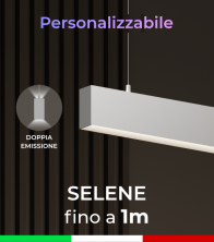 Lampada LED da sospensione Selene - Doppia Emissione di Luce - Fino a 100cm - Personalizzabile - Dimmerabile
