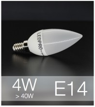 Lampadina LED  E14 4W Candela con base in ceramica - Bianco NATURALE