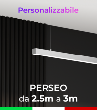 Lampada LED da Sospensione/Plafone Perseo - Da 250cm a 300cm - Personalizzabile - Dimmerabile