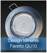 Corpo Faretto Satinato con Faretto LED GU10 5W - Design MINERVA