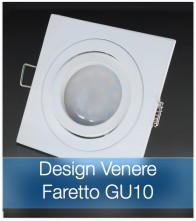 Corpo Faretto Bianco con Faretto LED GU10 5W - Design VENERE