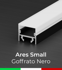 Profilo in Alluminio "Ares Small" per Strisce LED - Goffrato Nero