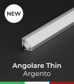 Profilo in Alluminio Angolare "Thin per Strisce LED - Anodizzato ARGENTO
