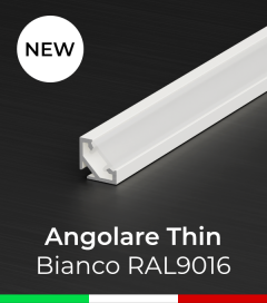 Profilo in Alluminio angolare "Thin" per Strisce LED - Bianco RAL9016