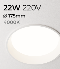 Faretto LED da Incasso recesso Bianco - 22W - Bianco Naturale 4000K