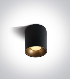 Faretto LED Tondo a soffitto - Nero - 12W - Bianco Caldo 3000K