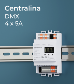 Centralina DMX 4 CANALI x 5A - Per Barra DIN