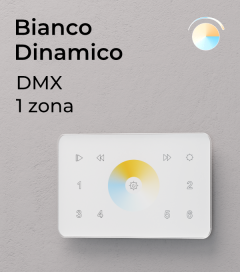 Master DMX da Parete con Ruota Touch + Centralina DMX - 1 ZONA - Per strisce LED Bianco Dinamico - Scatola Standard 503 