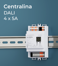 Centralina DALI 4 Canali x 5A per Barra DIN - Indirizzi multipli