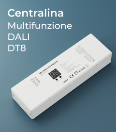 Centralina DALI DT8 - 4 Canali x 5A -  Funzione Dimmer, Bianco Dinamico, RGB, RGBW