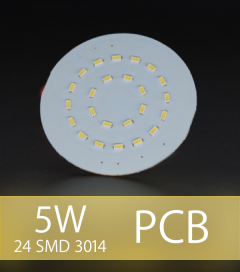 Scheda PCB 24 LED SMD 3014 - Bianco Caldo