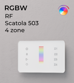 Controller RGB Slider Touch da Parete  a 4 Zone - per strisce LED - Bianco o Nero