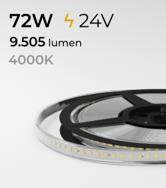 Striscia LED 2835 "ECO NEW" - 5 Metri - 72W - SMD2835 160 LED/m - Bianco NATURALE - 4000K - IP67C