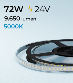 Striscia LED 2835 "ECO NEW" - 5 Metri - 72W - SMD2835 160 LED/m - Bianco FREDDO - 5000K - IP67C