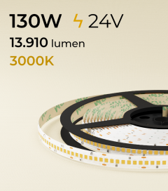 Striscia LED 2835 "ECO" - 5 Metri - 130W - SMD2835 238 LED/m - Bianco Caldo - 3000K - IP20