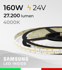Striscia LED "NEW HORIZON" - 5 Metri - 32W/m - SMD2835 256 LED/m - Bianco NATURALE 4000K - IP20