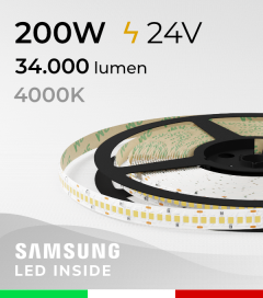 Striscia LED EASY - 40W/m - LM2818 Samsung - 240 LED/m - Bianco Naturale - 4000K - IP20