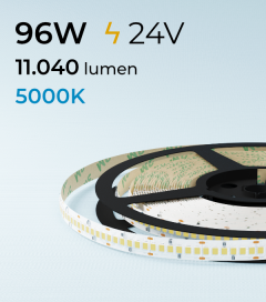 Striscia LED 2835 "ECO" - 24V - 5 Metri - 96W - SMD2835 240LED/m - Bianco FREDDO - 5000K 
