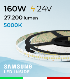 Striscia LED "NEW HORIZON" - 5 Metri - 32W/m - SMD2835 256 LED/m - Bianco FREDDO 5000K - IP20
