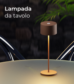 Lampada LED da Tavolo - Ricaricabile - Bianco Caldo 3000K - Nero/Bronzo