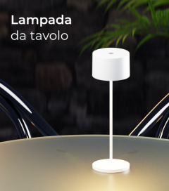 Lampada LED da Tavolo - Ricaricabile - Bianco Caldo 3000K - Bianco