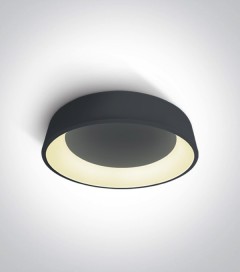 Plafoniera LED Tonda - Colore Antracite - 32W - Bianco Caldo 