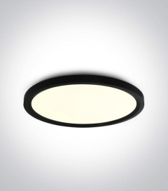 Plafoniera LED Tonda Slim - Finitura Nera - 40W - Bianco Naturale 