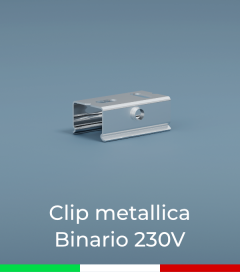 Clip metallica per fissaggio a soffitto per Binario Trifase - Colore acciaio