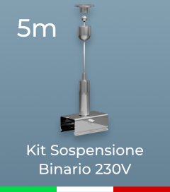 Kit Sospensione in acciaio per Binario - 5m
