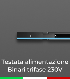 Testata di Alimentazione Binario Trifase 230V - Made in Italy - Bianco o Nero